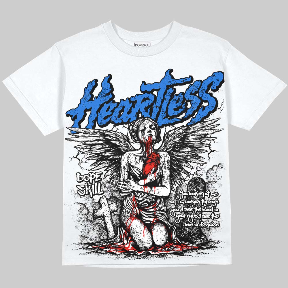 Jordan 1 High OG “Royal” DopeSkill Oversize Print T-Shirt Heartless Graphic Streetwear - White 