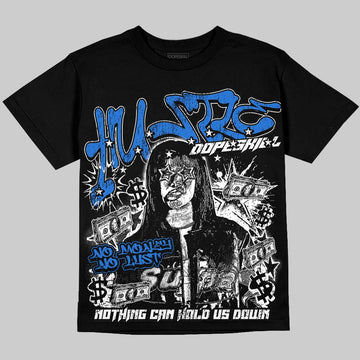 Jordan 1 High OG “Royal” DopeSkill Oversize Print T-Shirt No Money No Lust Graphic Streetwear - Black