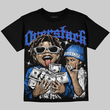 Jordan 1 High OG “Royal” DopeSkill Oversize Print T-Shirt Overstack Graphic Streetwear - Black