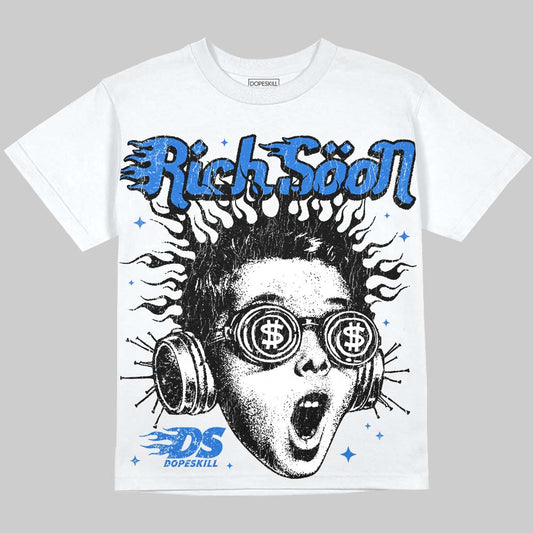Jordan 1 High OG “Royal” DopeSkill Oversize Print T-Shirt Rich Soon Graphic Streetwear - White