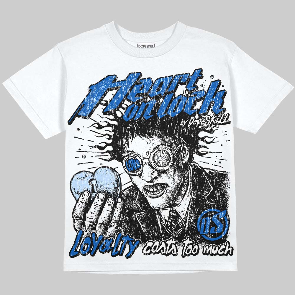 Jordan 11 "Space Jam" (2026) DopeSkill Oversize Print T-Shirt Heart On Lock Graphic Streetwear - White