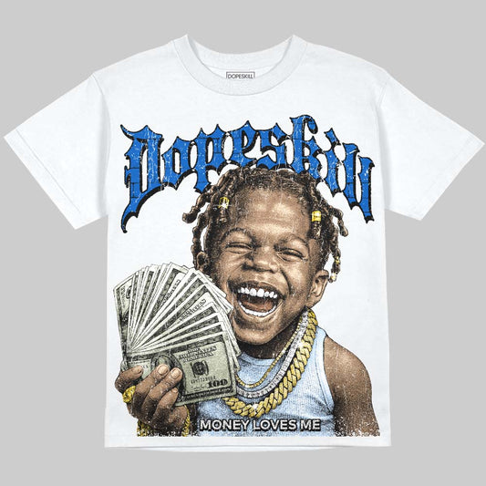 Jordan 11 "Space Jam" (2026) DopeSkill Oversize Print T-Shirt Money Loves Me Graphic Streetwear - White