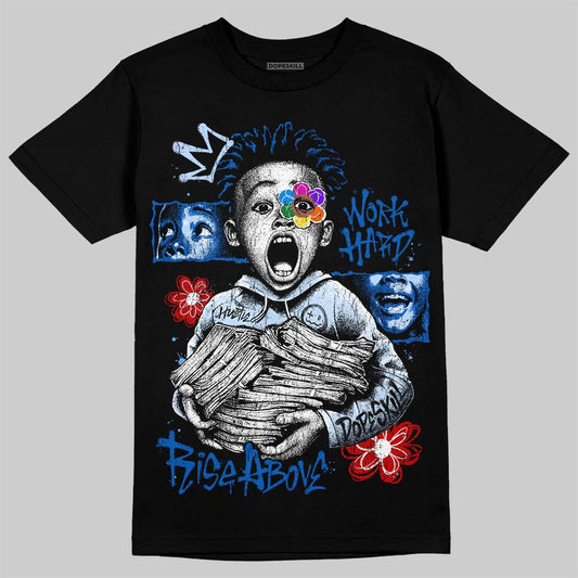 Jordan 11 "Space Jam" (2026) DopeSkill T-Shirt Work Hard Rise Above Graphic Streetwear - Black