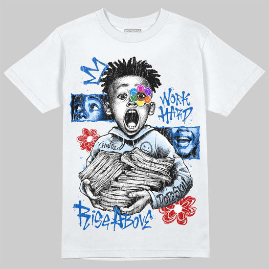 Jordan 11 "Space Jam" (2026) DopeSkill T-Shirt Work Hard Rise Above Graphic Streetwear - White