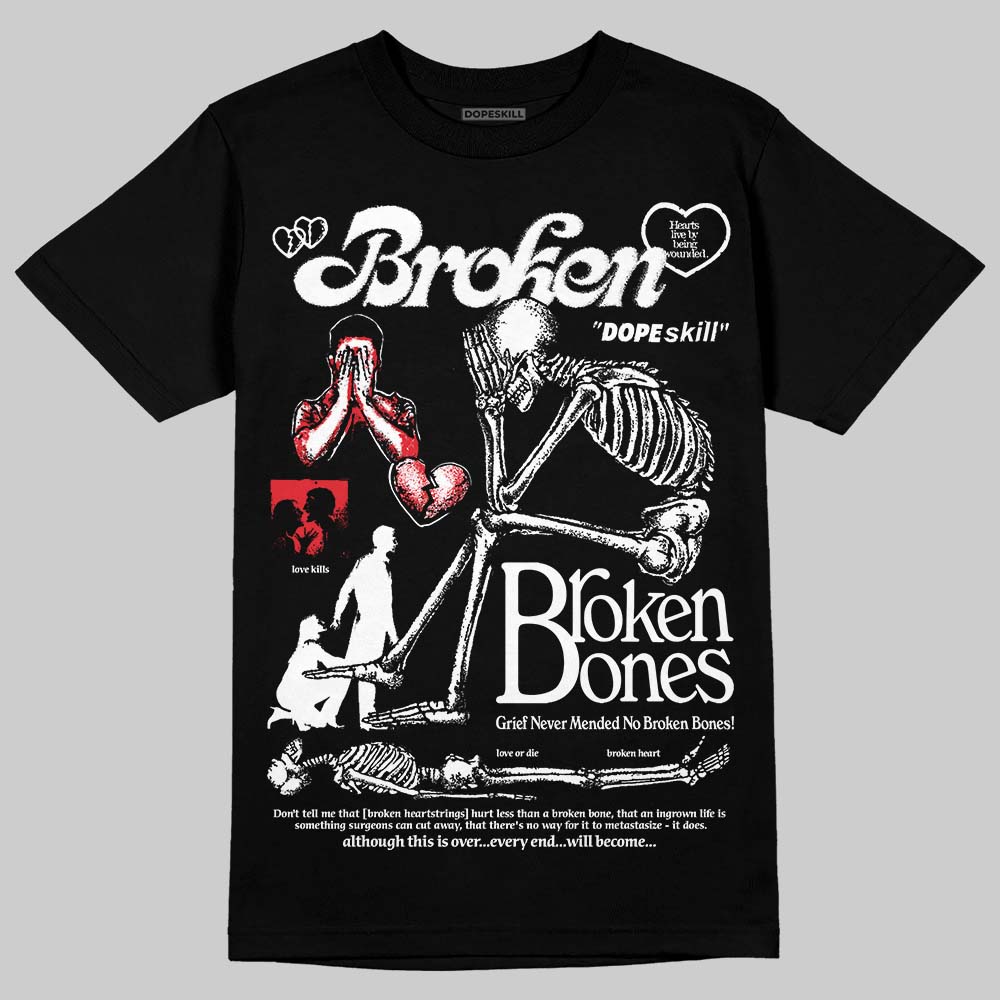 Jordan 9 Space Jam DopeSkill T-Shirt Broken Bones Graphic Streetwear - Black