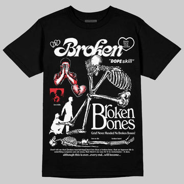Jordan 9 Space Jam DopeSkill T-Shirt Broken Bones Graphic Streetwear - Black