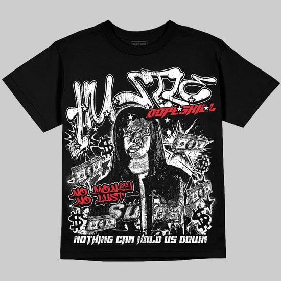Jordan 9 Space Jam DopeSkill Oversize Print T-Shirt No Money No Lust Graphic Streetwear - black