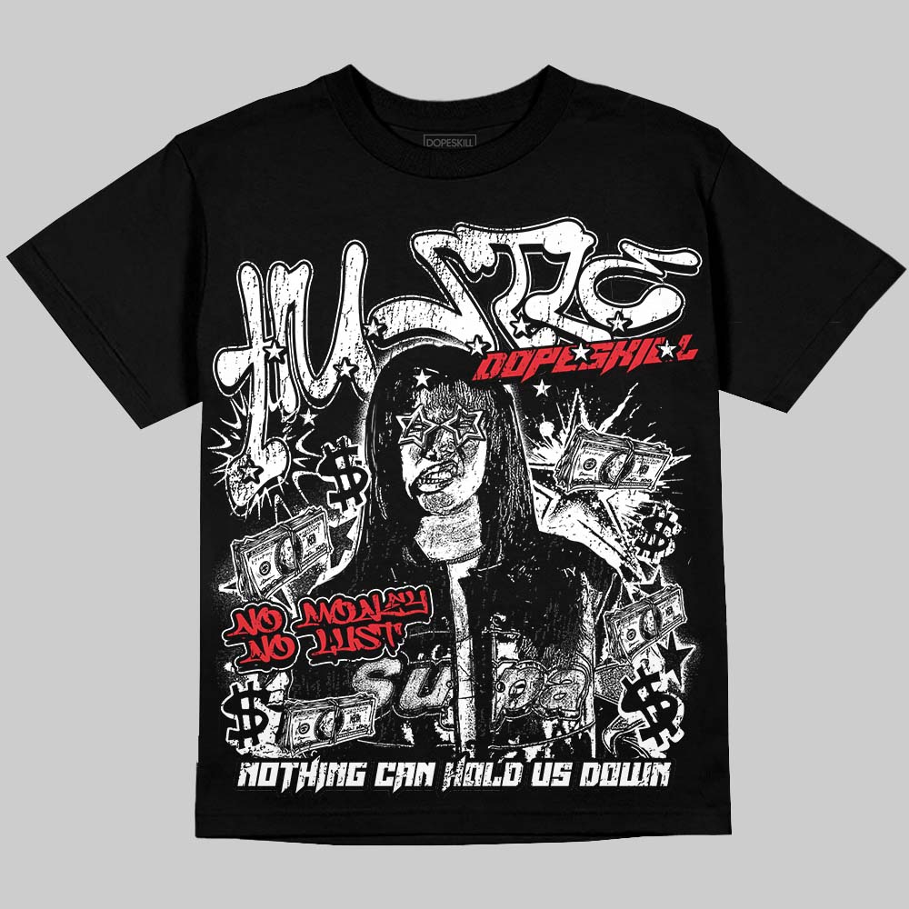Jordan 9 Space Jam DopeSkill Oversize Print T-Shirt No Money No Lust Graphic Streetwear - black