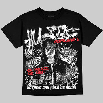 Jordan 9 Space Jam DopeSkill Oversize Print T-Shirt No Money No Lust Graphic Streetwear - black