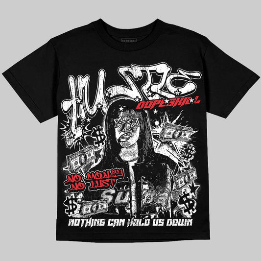 Jordan 9 Space Jam DopeSkill Oversize Print T-Shirt No Money No Lust Graphic Streetwear - black