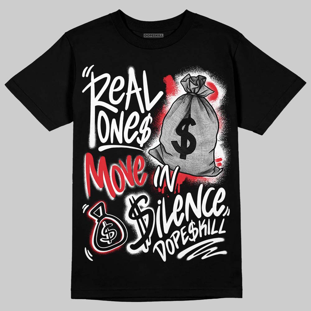 Jordan 9 Space Jam DopeSkill T-Shirt Real Ones Move In Silence Graphic Streetwear - Black