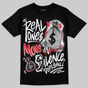 Jordan 9 Space Jam DopeSkill T-Shirt Real Ones Move In Silence Graphic Streetwear - Black