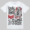 Jordan 9 Space Jam DopeSkill T-Shirt Real Ones Move In Silence Graphic Streetwear -0 White