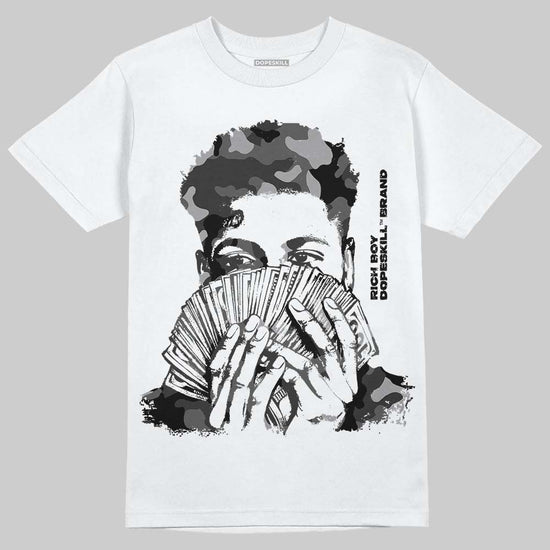 Jordan 9 Space Jam DopeSkill T-Shirt Rich Boy Camo Graphic Streetwear - White