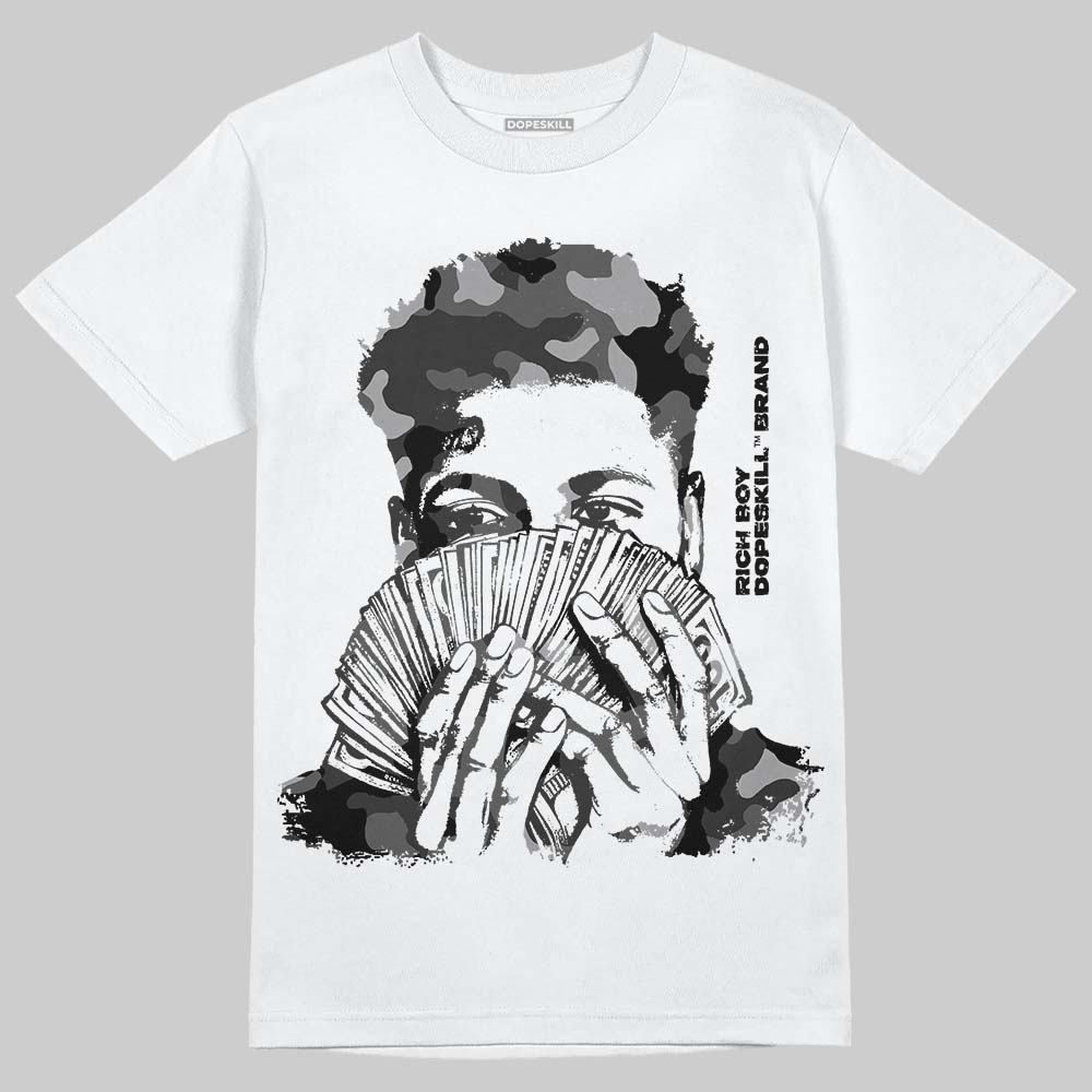 Jordan 9 Space Jam DopeSkill T-Shirt Rich Boy Camo Graphic Streetwear - White