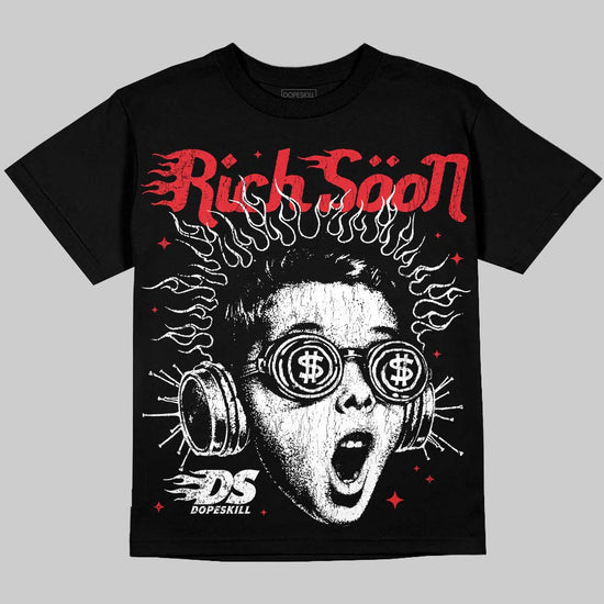Jordan 9 Space Jam DopeSkill Oversize Print T-Shirt Rich Soon Graphic Streetwear - Black