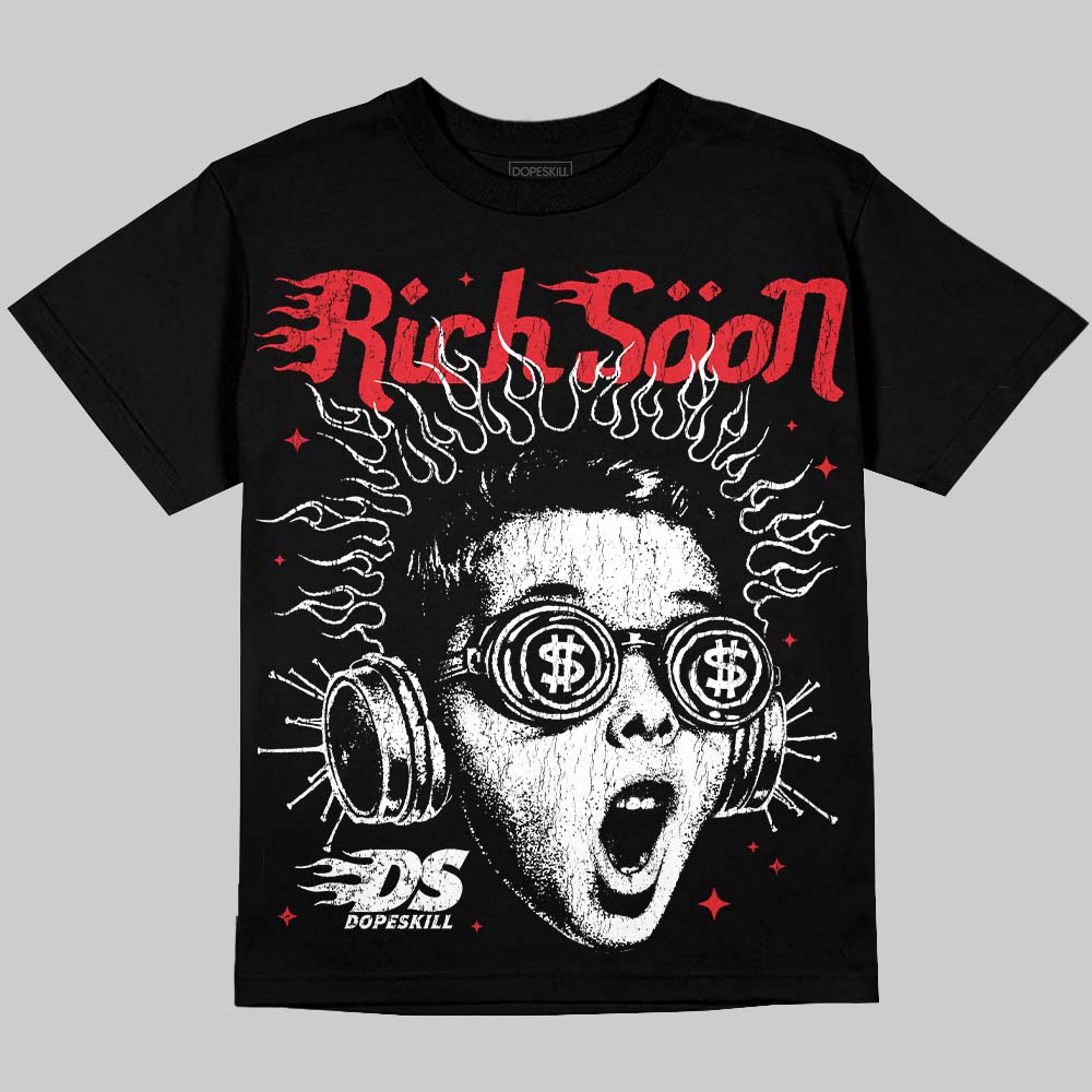 Jordan 9 Space Jam DopeSkill Oversize Print T-Shirt Rich Soon Graphic Streetwear - Black