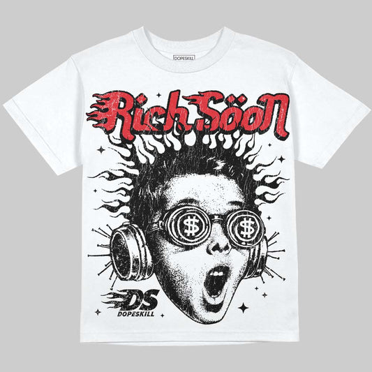 Jordan 9 Space Jam DopeSkill Oversize Print T-Shirt Rich Soon Graphic Streetwear - White