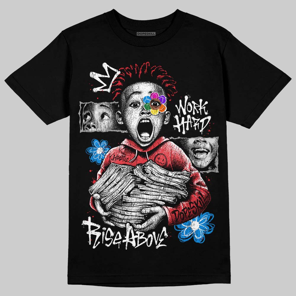 Jordan 9 Space Jam DopeSkill T-Shirt Work Hard Rise Above Graphic Streetwear - Black