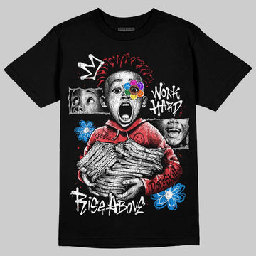 Jordan 9 Space Jam DopeSkill T-Shirt Work Hard Rise Above Graphic Streetwear - Black