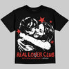 Jordan 4 Retro Toro Bravo DopeSkill Oversize Print T-Shirt Real Lover Club Graphic Streetwear - Black