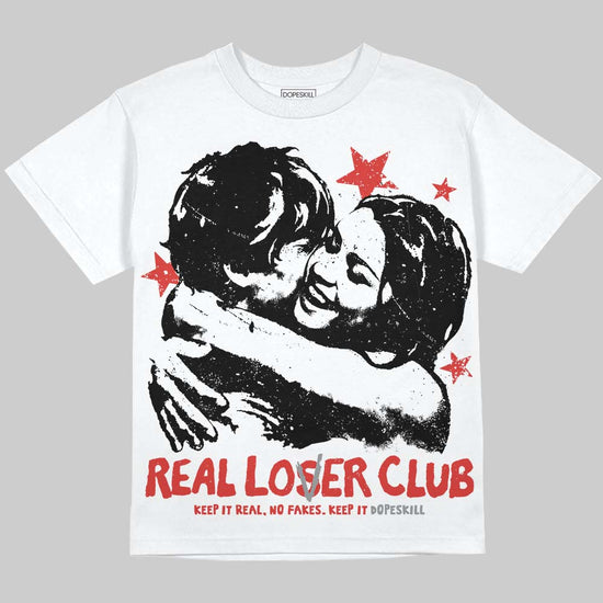Jordan 4 Retro Toro Bravo DopeSkill Oversize Print T-Shirt Real Lover Club Graphic Streetwear - White