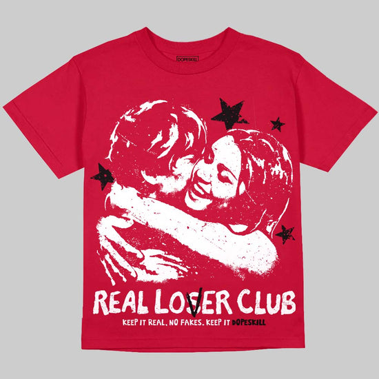 Jordan 4 Retro Toro Bravo DopeSkill Oversize Print T-Shirt Real Lover Club Graphic Streetwear - Red