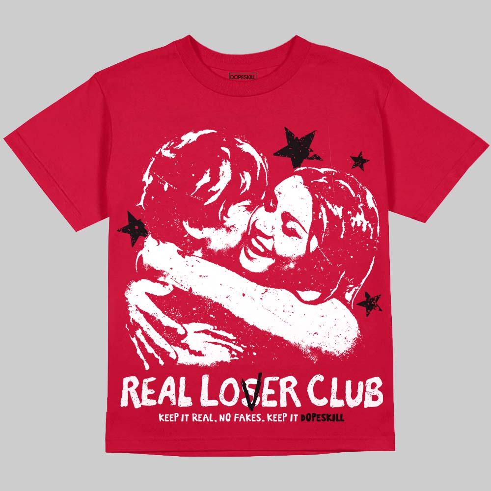 Jordan 4 Retro Toro Bravo DopeSkill Oversize Print T-Shirt Real Lover Club Graphic Streetwear - Red
