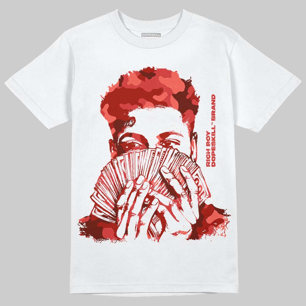 Jordan 4 Retro Toro Bravo DopeSkill T-Shirt Rich Boy Camo Graphic Streetwear - White 