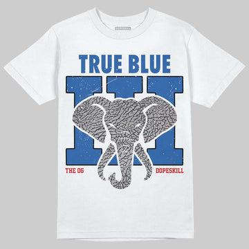 dopeskill-oversized-graphic-tee-air-jordan-true-blue-3s-colletion-jordan-3-true-blue-elephant - White