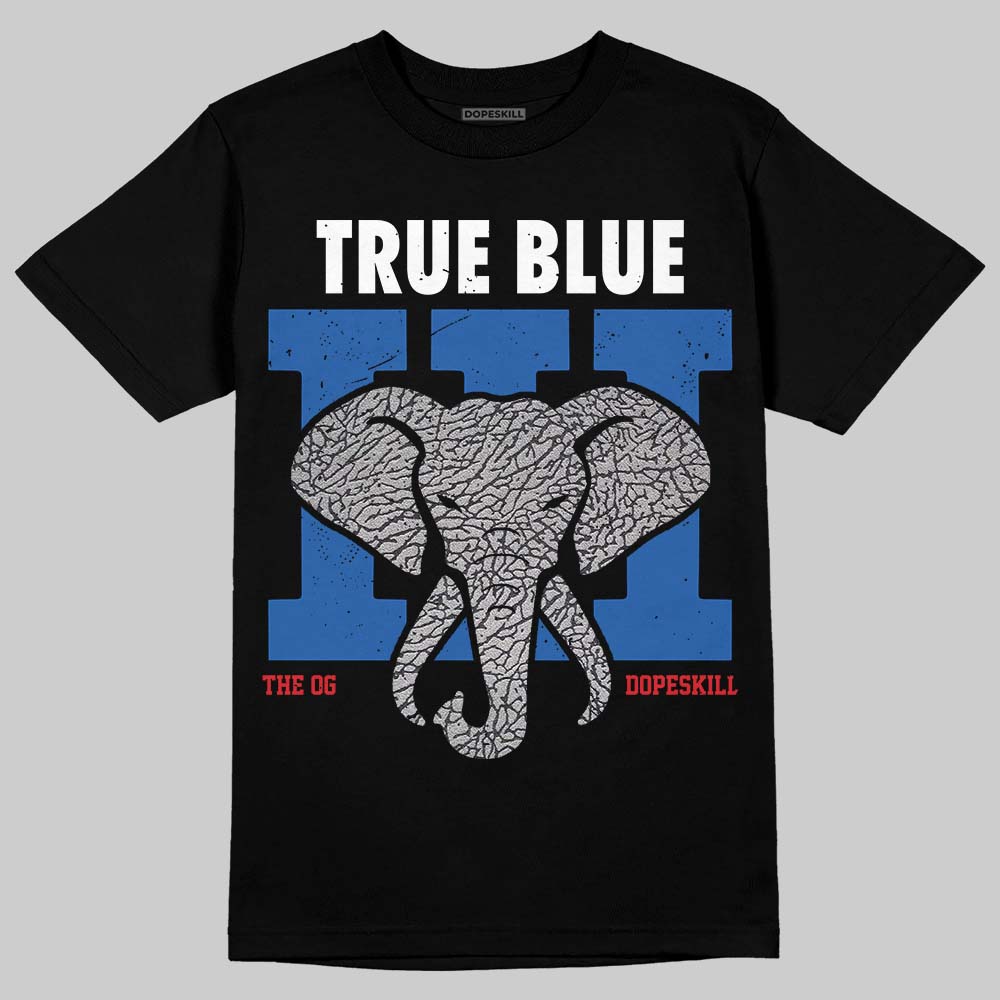 dopeskill-oversized-graphic-tee-air-jordan-true-blue-3s-colletion-jordan-3-true-blue-elephant - Black