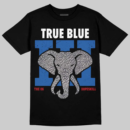 dopeskill-oversized-graphic-tee-air-jordan-true-blue-3s-colletion-jordan-3-true-blue-elephant - Black