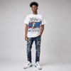 True Blue 3s DopeSkill T-Shirt Make Money Not Friend Typo Graphic