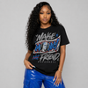 True Blue 3s DopeSkill T-Shirt Make Money Not Friend Typo Graphic