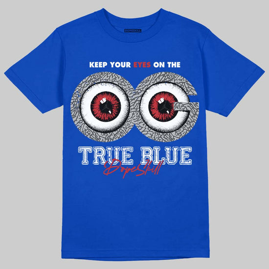 Jordan 3 "True Blue" DopeSkill T-Shirt OG Vision Graphic Streetwear - Royal