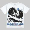 Jordan 3 "True Blue" DopeSkill Oversize Print T-Shirt Real Lover Club Graphic Streetwear - White 
