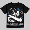 Jordan 3 "True Blue" DopeSkill Oversize Print T-Shirt Real Lover Club Graphic Streetwear - Black