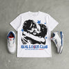 True Blue 3s DopeSkill Oversize Print T-Shirt Real Lover Club Graphic