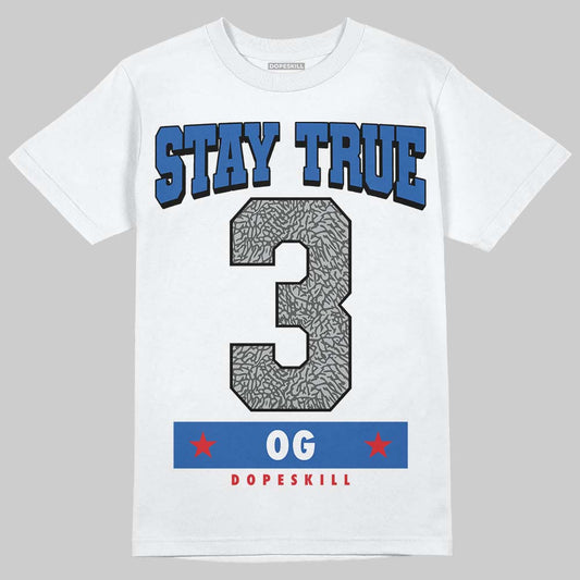 Jordan 3 "True Blue" DopeSkill T-Shirt True Blue 3 OG Graphic Streetwear - White
