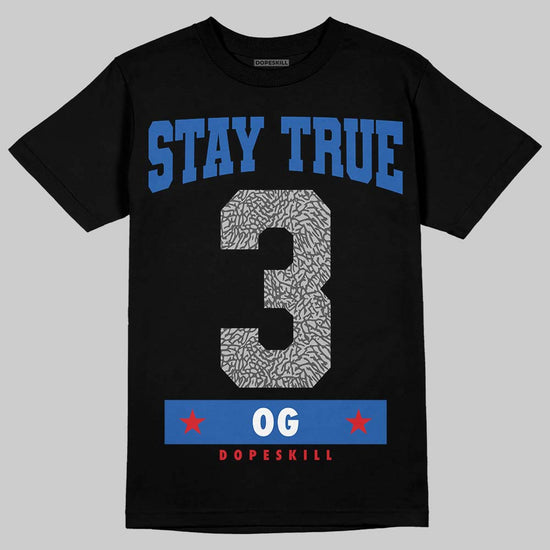 Jordan 3 "True Blue" DopeSkill T-Shirt True Blue 3 OG Graphic Streetwear - Black