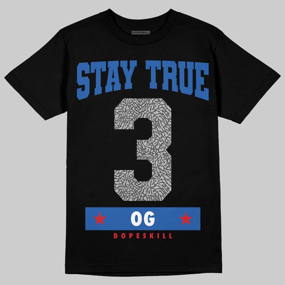 Jordan 3 "True Blue" DopeSkill T-Shirt True Blue 3 OG Graphic Streetwear - Black