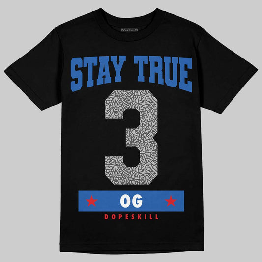 Jordan 3 "True Blue" DopeSkill T-Shirt True Blue 3 OG Graphic Streetwear - Black