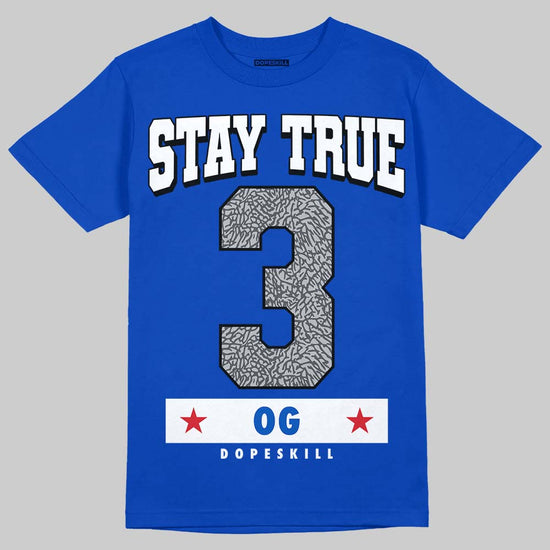 Jordan 3 "True Blue" DopeSkill T-Shirt True Blue 3 OG Graphic Streetwear - Royal