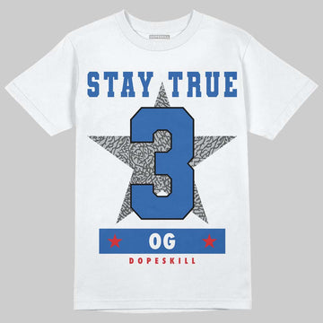Jordan 3 "True Blue" DopeSkill T-Shirt True Blue 3 OG Star Graphic Streetwear - White