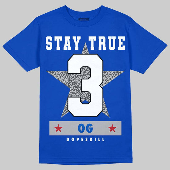 Jordan 3 "True Blue" DopeSkill T-Shirt True Blue 3 OG Star Graphic Streetwear - Royal