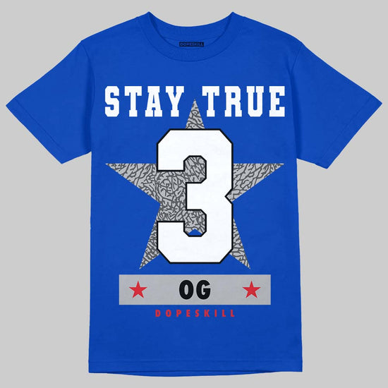 Jordan 3 "True Blue" DopeSkill T-Shirt True Blue 3 OG Star Graphic Streetwear - Royal
