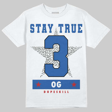 Jordan 3 "True Blue" DopeSkill T-Shirt True Blue 3 OG Star Graphic Streetwear - White 
