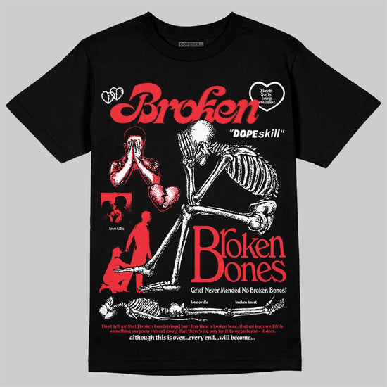 Jordan 6 OG “White Infrared” DopeSkill T-Shirt Broken Bones Graphic Streetwear - Black