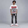 White Infrared 6s DopeSkill Oversize Print T-Shirt Distorted Realms Graphic