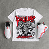 White Infrared 6s DopeSkill Oversize Print T-Shirt Distorted Realms Graphic